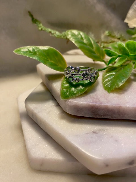 Multi- Stone Blue Topaz Ring