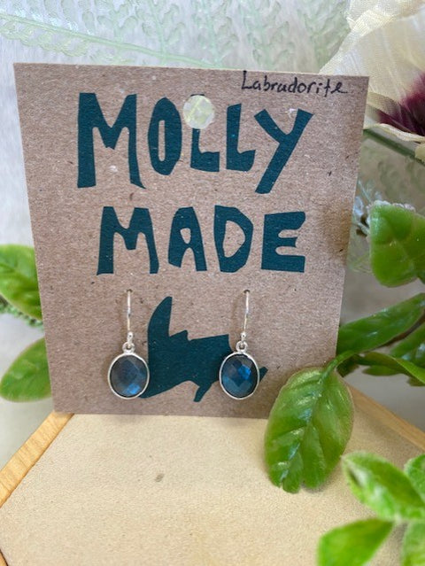 Oval Labradorite Earrings