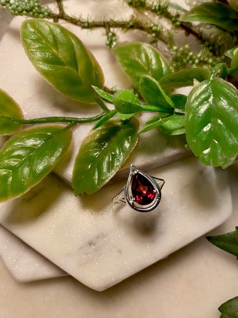 Garnet In Prong Setting