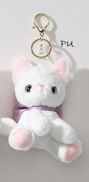 Cat With Bow Bag Charm / Keychain