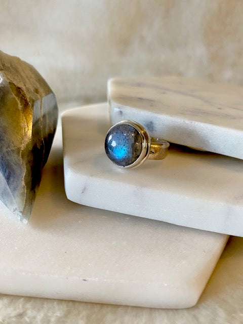 Round Labradorite Ring