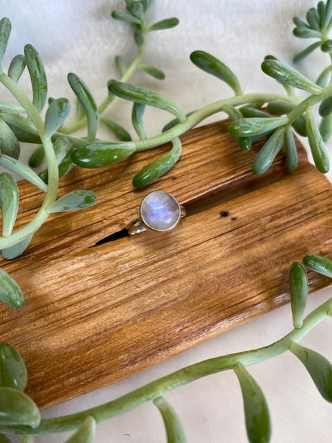 Round Moonstone Ring