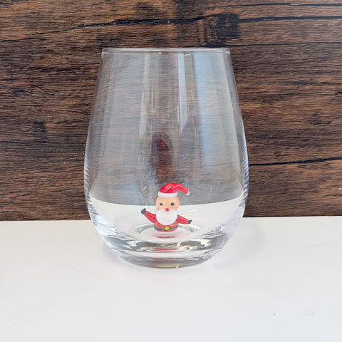 Holiday Stemless Wine Glasses