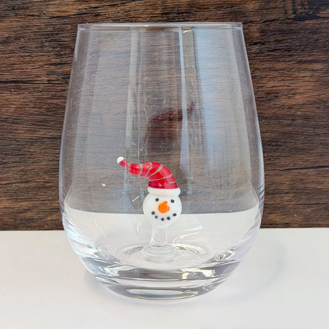 Holiday Stemless Wine Glasses