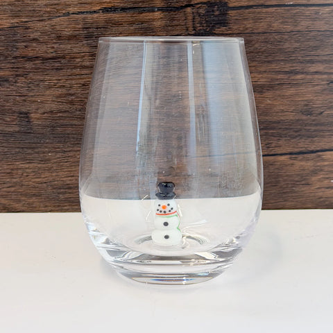 Holiday Stemless Wine Glasses