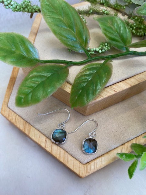 Square Labradorite Earrings