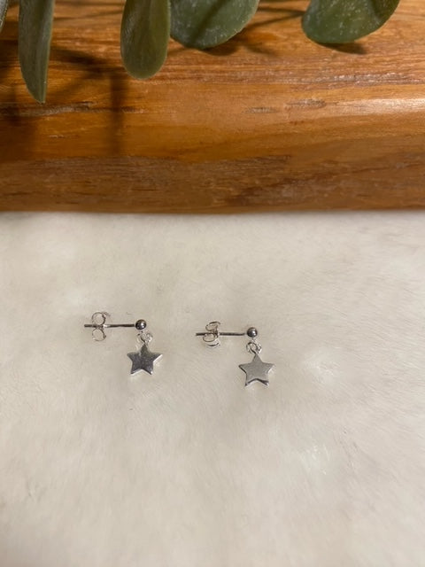 Tiny Silver Star Studs