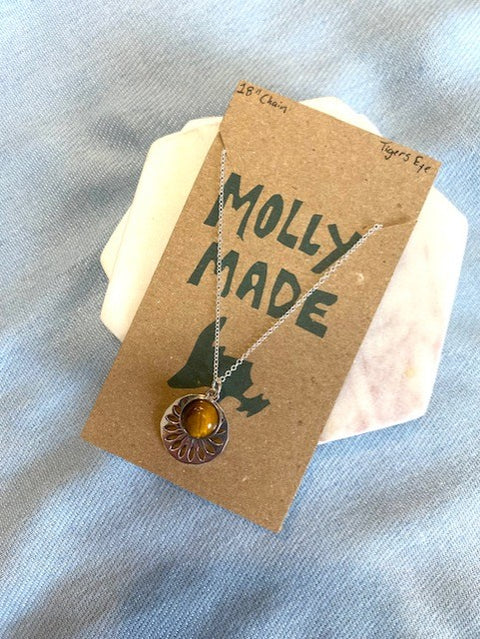 Tigers Eye & Disk Necklace