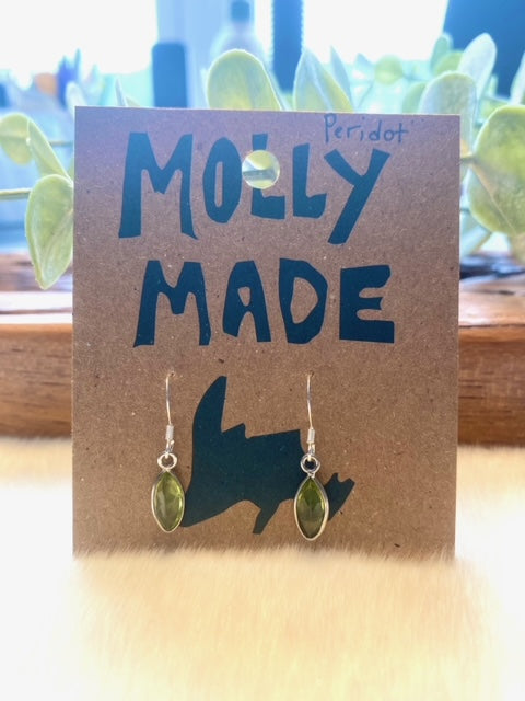 Almond Shaped Peridot Earrings