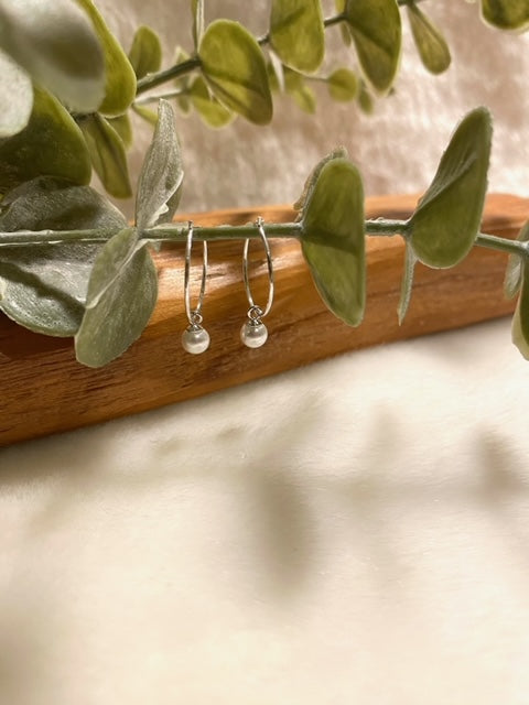 Tiny Pearl Hoops