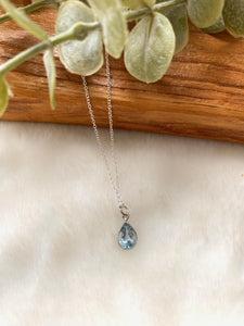 Blue Topaz Teardrop Necklace