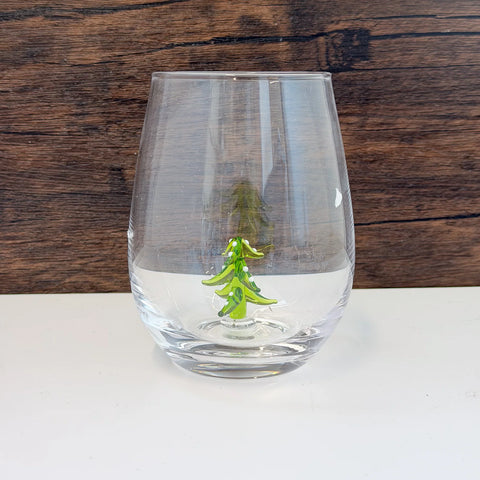 Holiday Stemless Wine Glasses