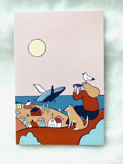 Whale Over the Bay Postcard