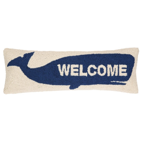 Welcome Whale Hooked Pillow