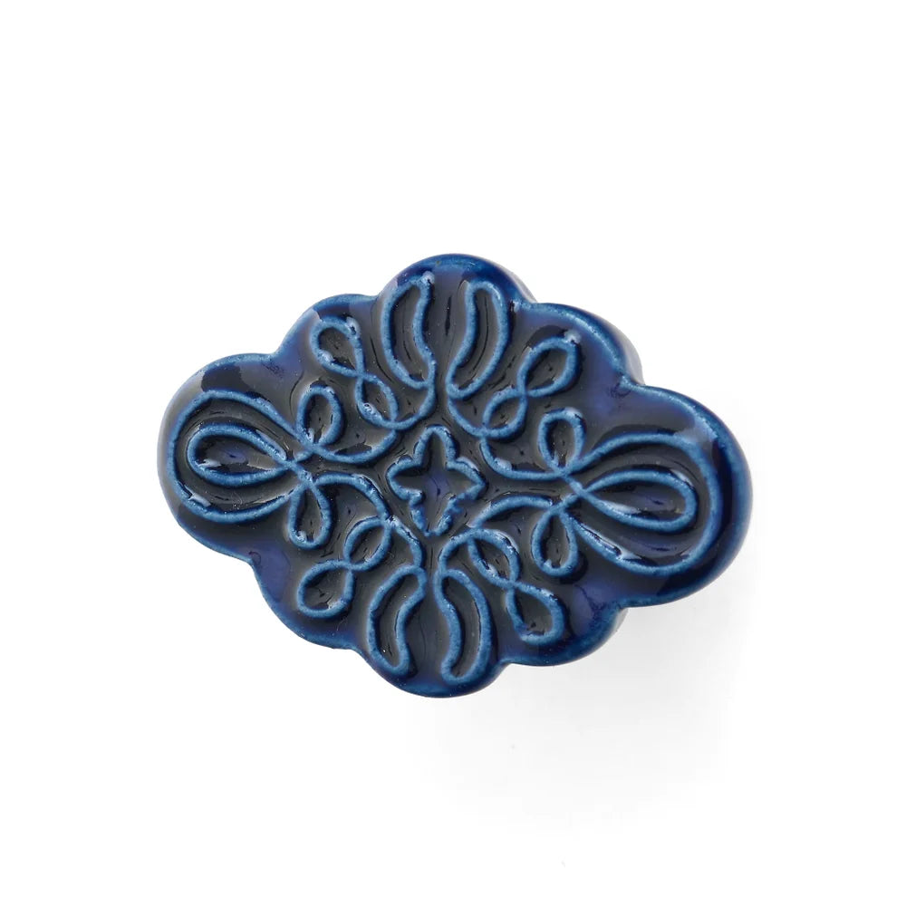Navy Embossed Knob