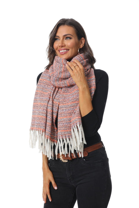 Fuzzy Stripe Scarf