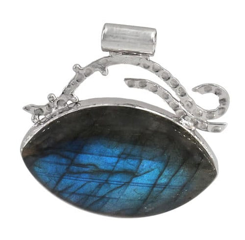 Eye Shaped Labradorite Pendant