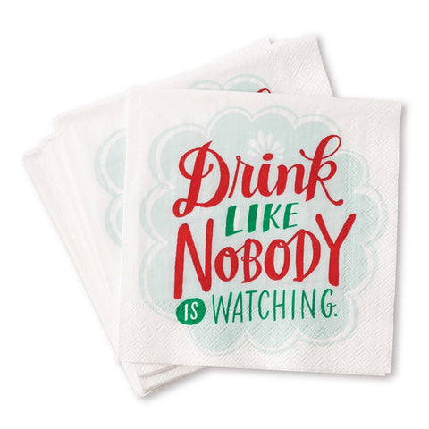 Drink Like Nobody Is Watching Cocktail Napkins