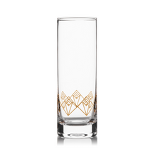 Load image into Gallery viewer, Gold Deco Highball Glass
