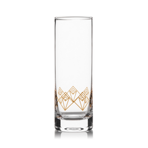 Gold Deco Highball Glass