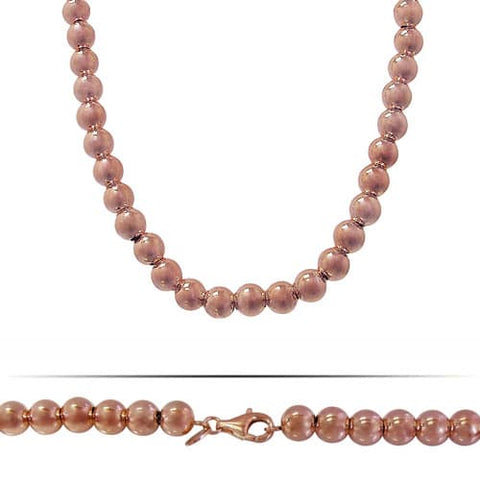 Rose Gold Plated Bead Necklace