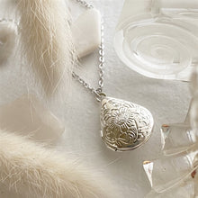 Load image into Gallery viewer, Floral Teardrop Locket Necklace
