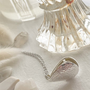 Floral Teardrop Locket Necklace