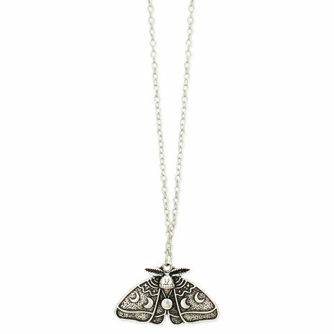 Lunar Phases Moth Necklace
