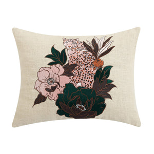 Leopard Embroidered Pillow