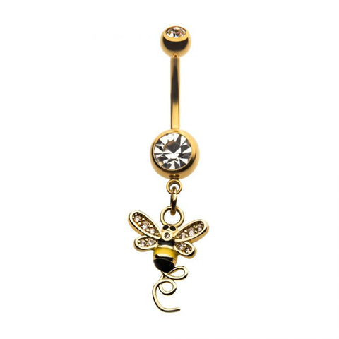 Bee Dangle Navel Barbell