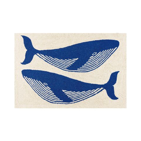 Whale Hooked Rug
