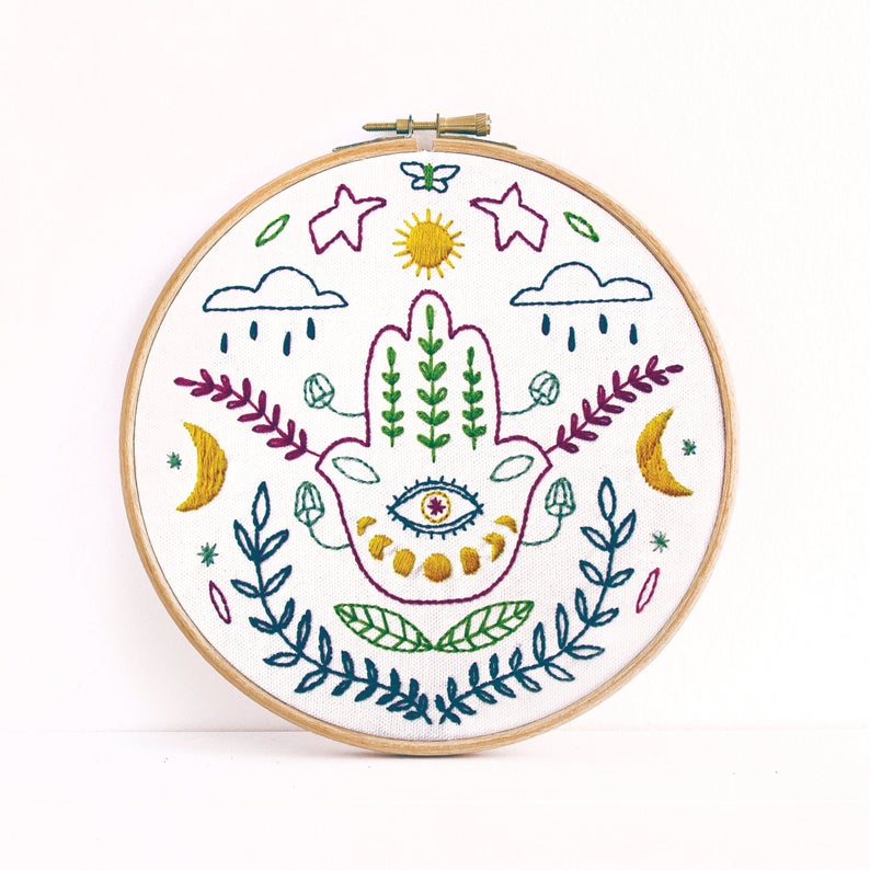 Hamsa Embroidery Kit