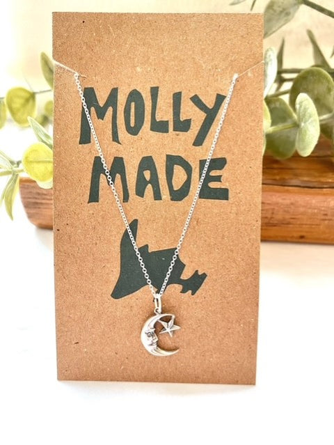 Cresent Moon & Star Necklace