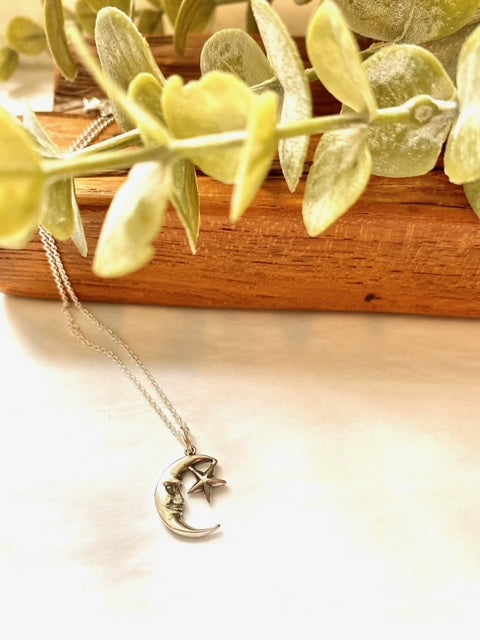 Cresent Moon & Star Necklace