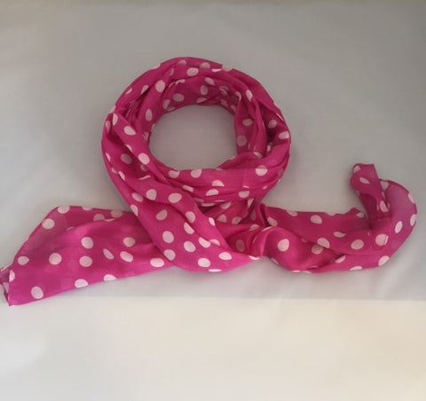 Pink & White Polka Dot Scarf