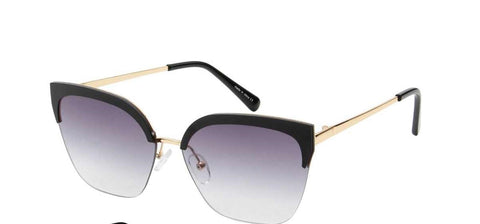 Gold Wire Frame Browline Cat's Eye Sunglasses