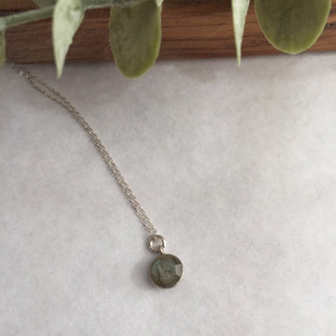Small Round Labradorite Necklace - Molly Made