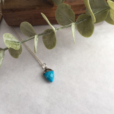 Silver Top Turquoise Necklace