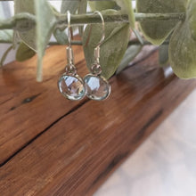 Load image into Gallery viewer, Small Round Blue Topaz Earrings
