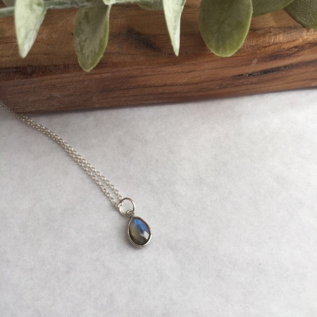 Small Teardrop Labradorite Necklace