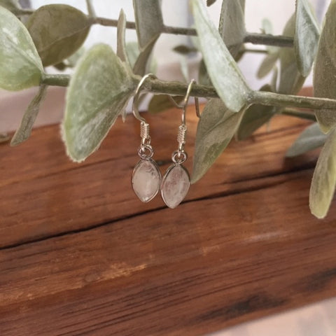 Almond Shaped Moonstone Earrings