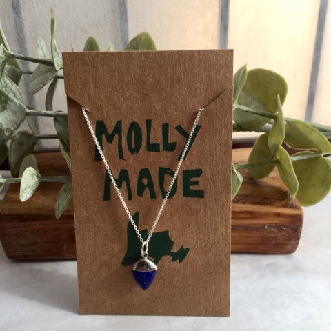 Silver Top Lapis Necklace