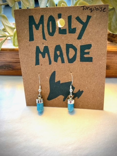 Cone Shaped Turquoise Earrings