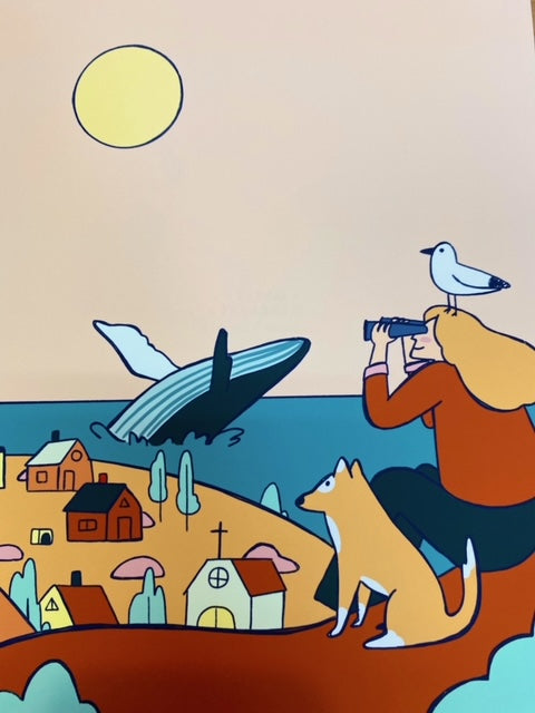 Whale Over The Bay Print