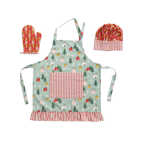 Kids Holiday Apron Set